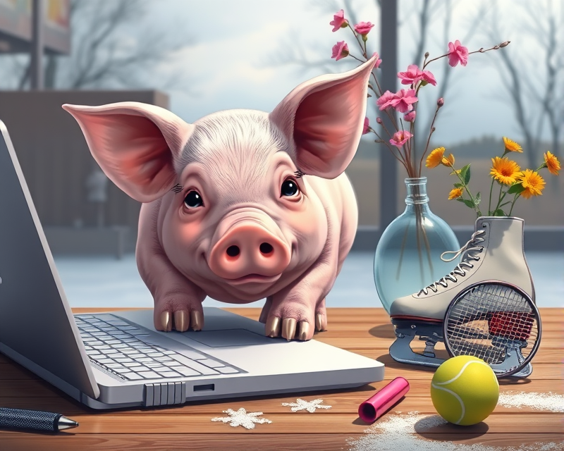 pig, notebook, nike, anime, tennis, ice skate, vase